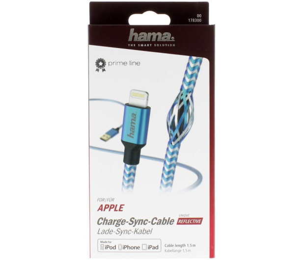 Hama USB-Lightning 1,5M MFI  REFLECTED niebieski - 1457235 - zdjęcie 5